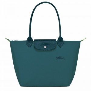 Longchamp Le Pliage Green M Naisten Kangaskassit Sinivihreä Suomi | L2605919P89