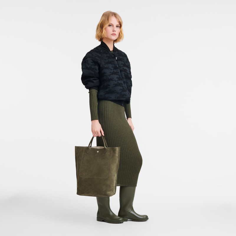 Longchamp Cabas Longchamp M Naisten Kangaskassit Khaki Suomi | 10277HFO292