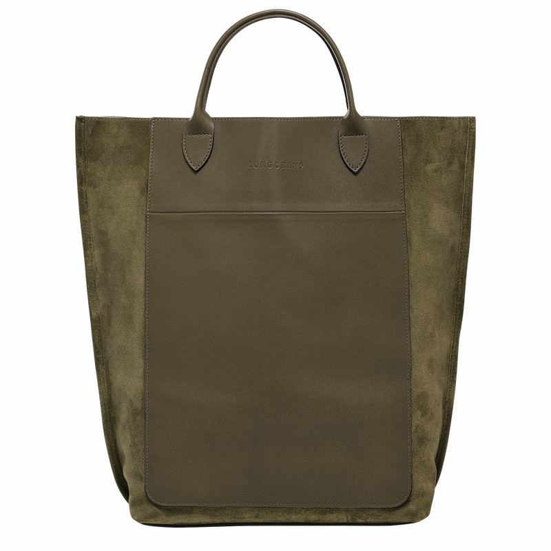 Longchamp Cabas Longchamp M Naisten Kangaskassit Khaki Suomi | 10277HFO292