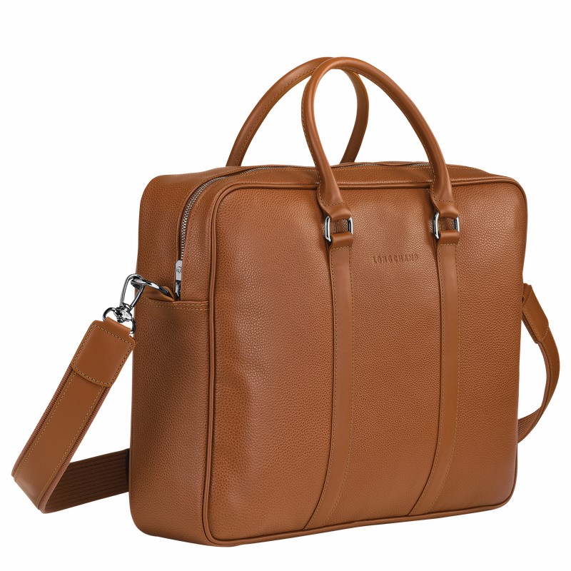 Longchamp Le FOULONNÉ M Miesten Salkku Caramel Suomi | L2123021F72-