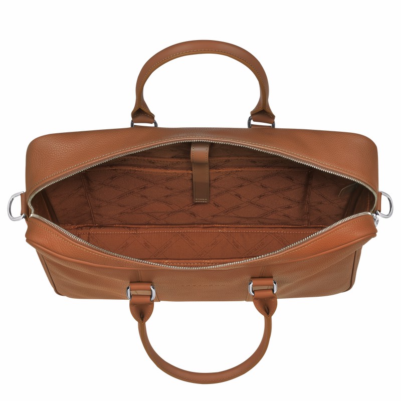 Longchamp Le FOULONNÉ M Miesten Salkku Caramel Suomi | L2123021F72-