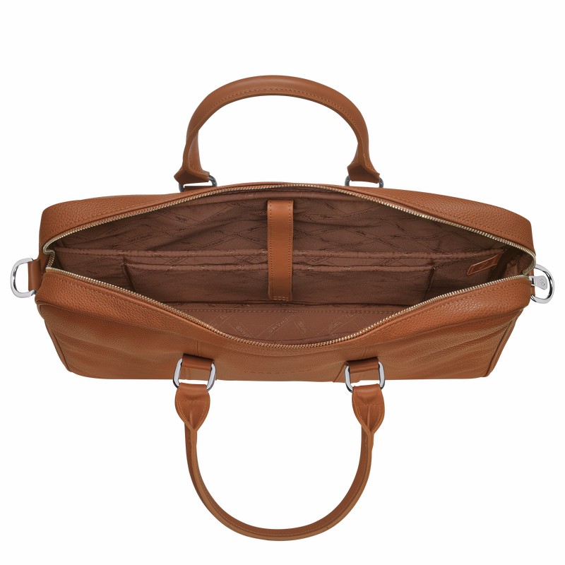 Longchamp Le FOULONNÉ S Miesten Salkku Caramel Suomi | L2122021F72-