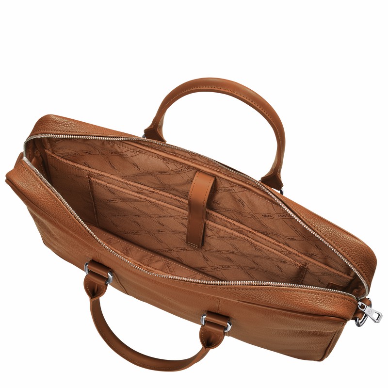 Longchamp Le FOULONNÉ S Miesten Salkku Caramel Suomi | L2122021F72-