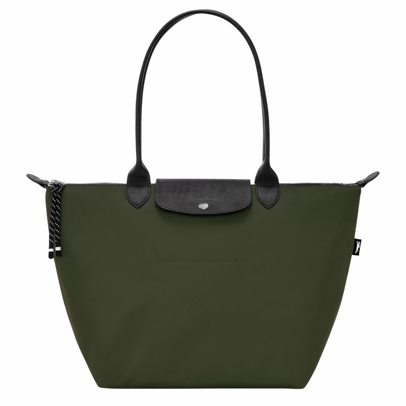 Longchamp Le Pliage Energy L Naisten Kangaskassit Khaki Suomi | L1899HSR892