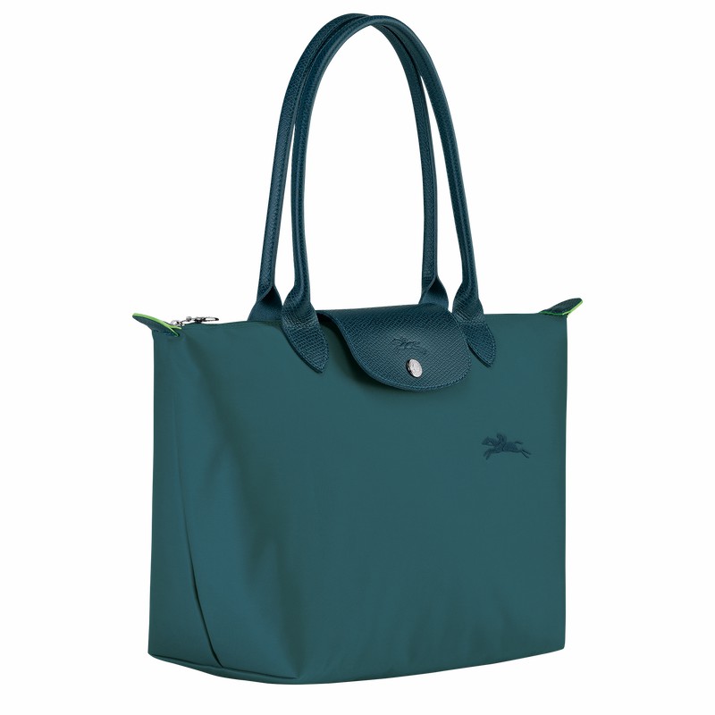 Longchamp Le Pliage Green M Naisten Kangaskassit Sinivihreä Suomi | L2605919P89