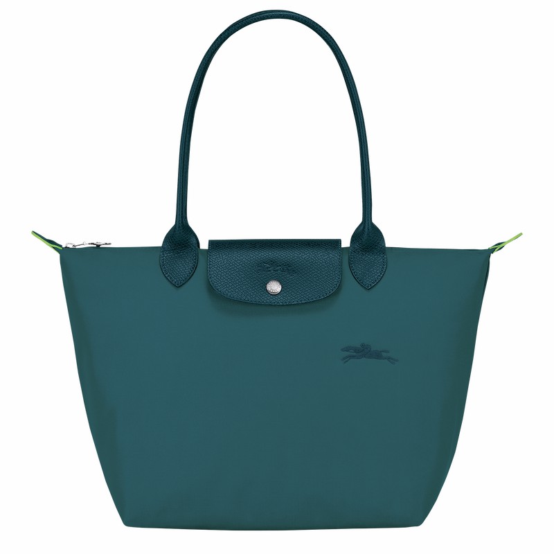 Longchamp Le Pliage Green M Naisten Kangaskassit Sinivihreä Suomi | L2605919P89