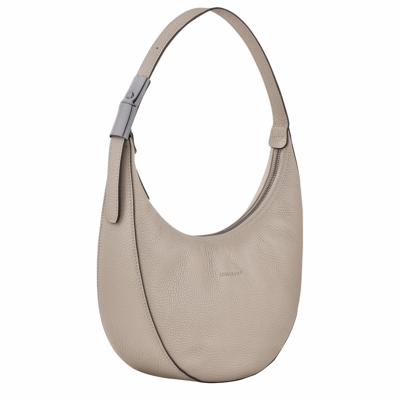 Longchamp Le Roseau Essential M Naisten Hobo Laukku Harmaat Suomi | 10218968266