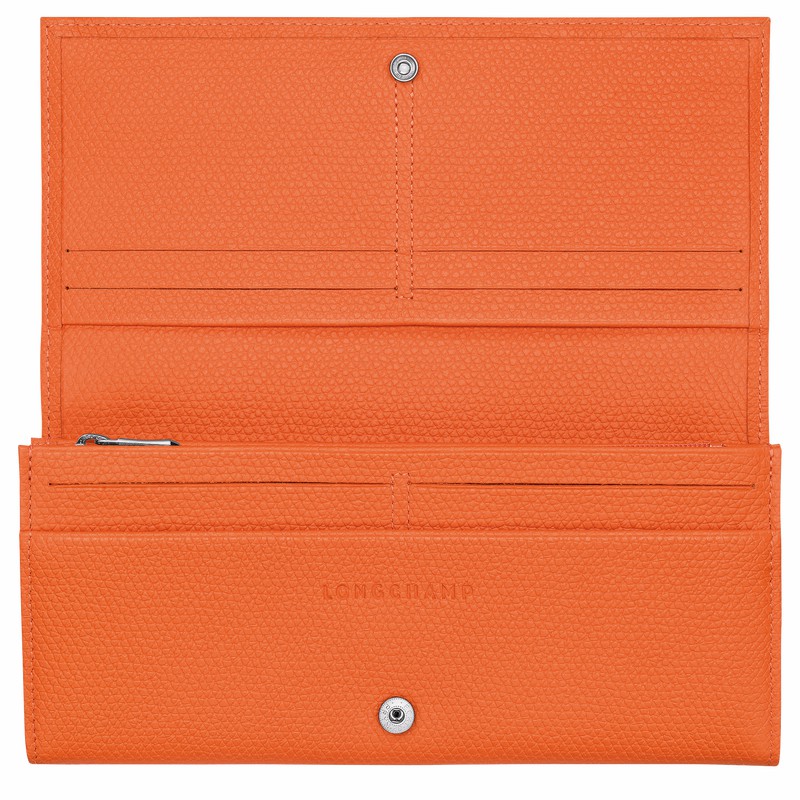 Longchamp Le Roseau Flap Naisten Lompakko Oranssi Suomi | L3044HFP017