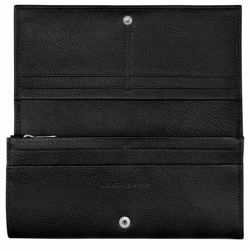 Longchamp Le Roseau Flap Naisten Lompakko Mustat Suomi | L3044HFP001