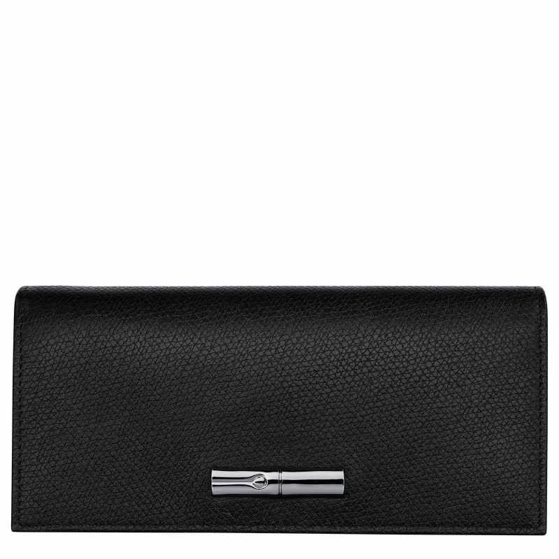 Longchamp Le Roseau Flap Naisten Lompakko Mustat Suomi | L3044HFP001