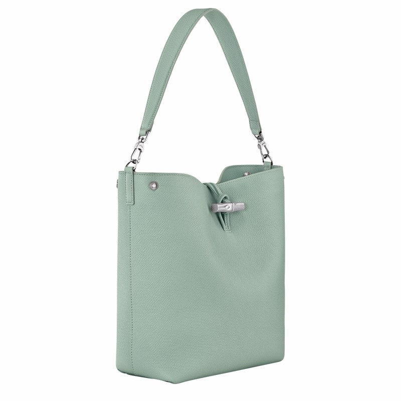 Longchamp Le Roseau M Naisten Olkalaukku Celadon Suomi | 10281HFP282